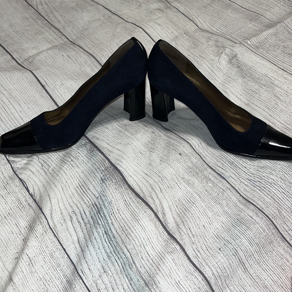 Stuart Weitzman blue and black heels size 6 - Picture 2 of 8